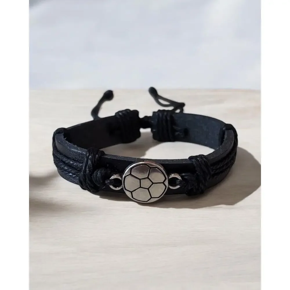 Pu Leather Soccer Men Bracelets